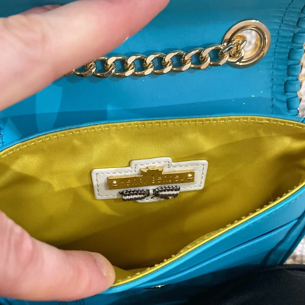 💕 Henri bendel turquoise leather shoulder bag 💕 - Picture 12 of 14